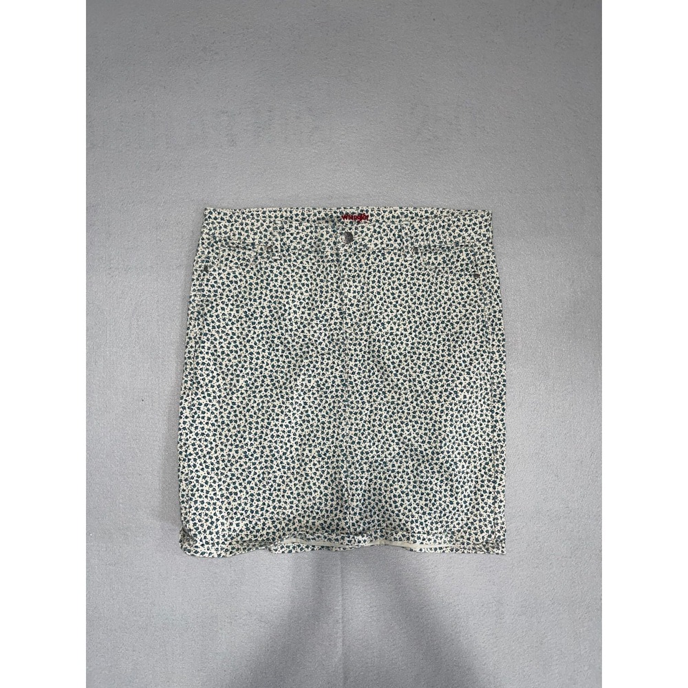 Wrangler Straight & Pencil Skirt Womens 14 Multicolor Floral Print Denim Cotton